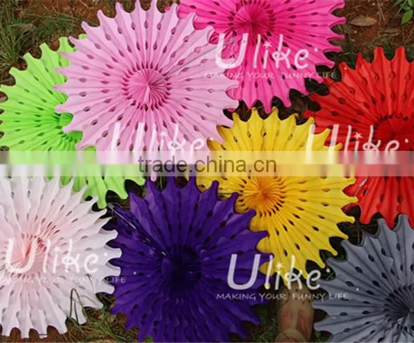 Popular Tissue Paper Fans Ceiling Decoration For Parties Party Stage Decoration photo-3