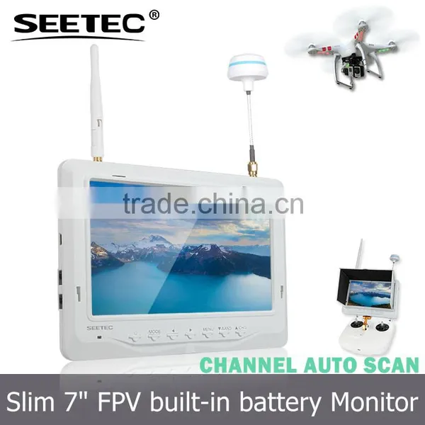 7 Inch hd HDMI AV FPV Monitor 5.8g 32ch Wireless Slim Portable Phantom 2 Lcd Battery