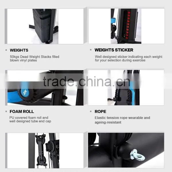 Indoor Sports Fitness Machine With 50kgs Dead Weight Stacks Filled Blown Vinyl Plates photo-4