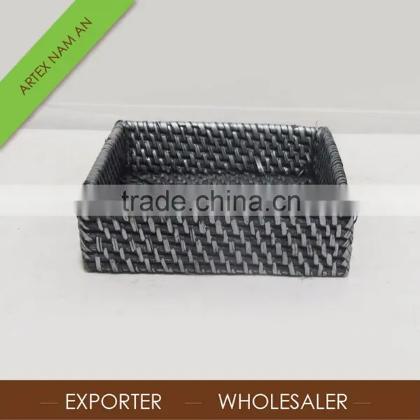 Wholesale Black wicker woven rattan tray/ Best wholesale serving tray in Vietnam