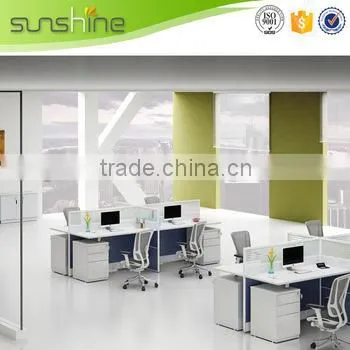 Sunshine Aluminum Partition Office Cubicle Workstation With Three Drawers Steel Leg Support photo-2