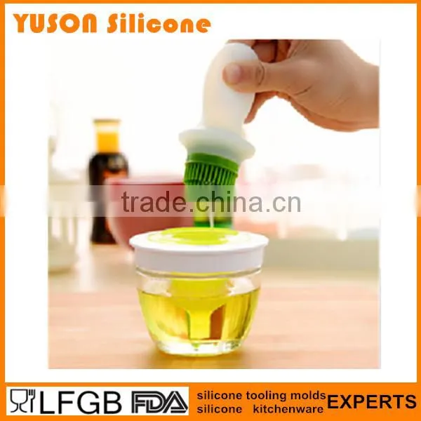 Multifunctional Silicone Grill BBQ Cleaning Brush With Glass Jar