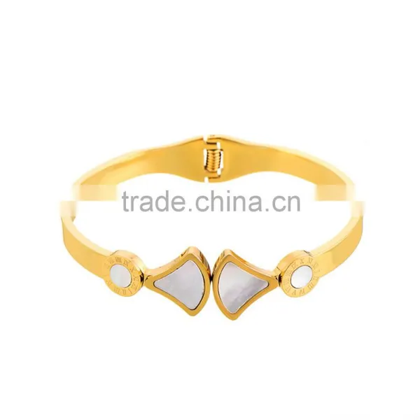 Wholesale Stainless Steel Round Roman Bumerals Bangles Jewelry Party Gift photo-3