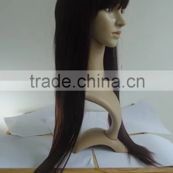 80CM Women's Long Straight Wig Wtih Full Bangs African American Wig Accept Paypal photo-3