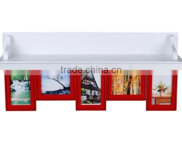 Wall Mounted MDF Shelf with Photo Frames for Bathroom and Washroom