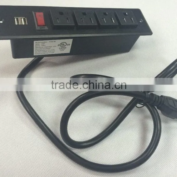 American 4-outlet With Switch&2USB Power Socket photo-5