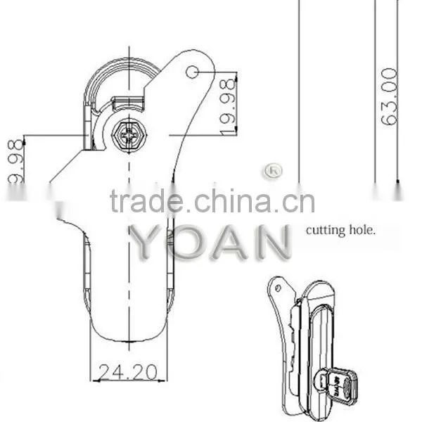 Black Zinc Cabinet Lock of Hardware Plane Lock photo-2