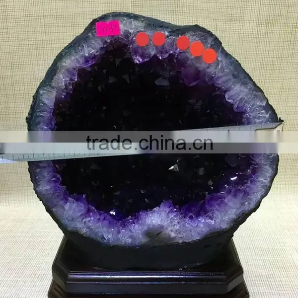 High Quality Natural Brazil Amethyst Geode Purple Quartz Crystal Large Geode for Sale photo-3