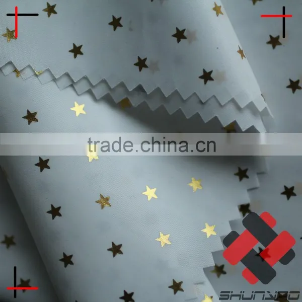 Gold Star Foil Polyester Taffeta Fabric photo-2