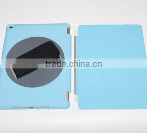 Factory Outlet Patent Item 360 Rotation Handheld PC Back Case PU Smart Front Flip Cover for IPad Air 2 photo-2