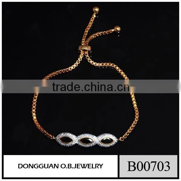 Ladies Top Selling Bracelet Design With Blue Glass and Rhodium Plating Bracelet Fashion photo-3