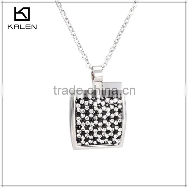 Guangzhou Fashion Black and White Fake Diamond Stainless Steel Jewelry photo-2