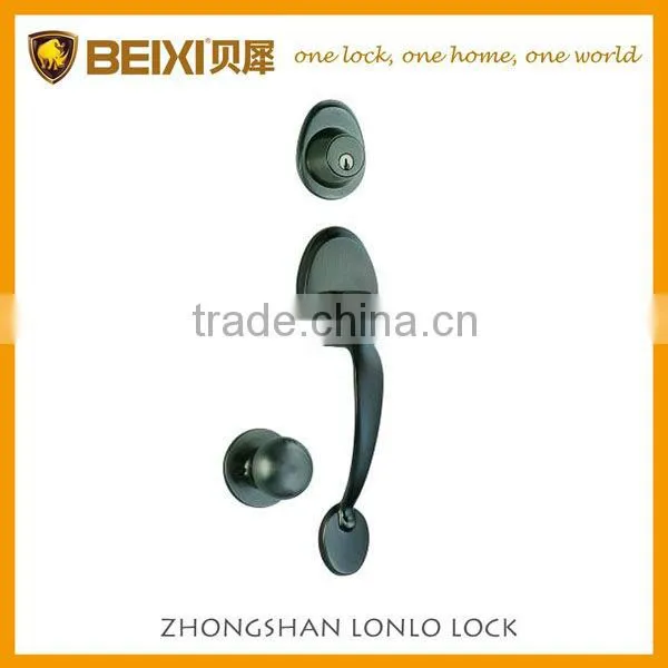 2016 North America Style Residential Brass Grade 3 Oil Rubble Bronze Door Grip Handleset Locks