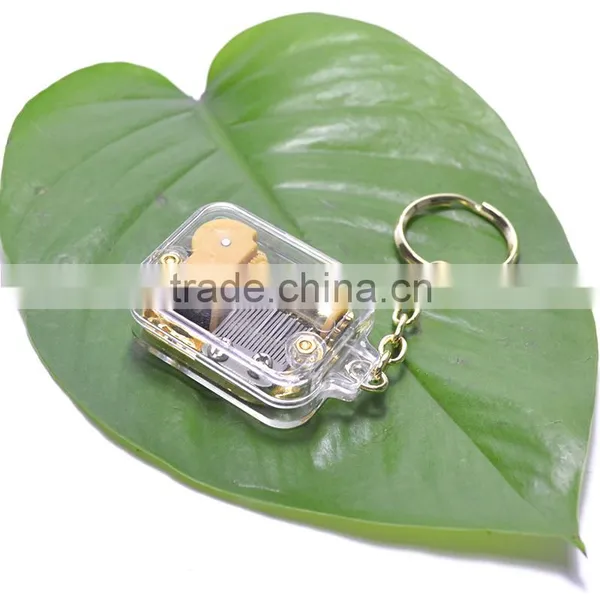 Transparent Keychain Romantic Wedding Favor Small Merry Christmas Gift Music Box photo-2