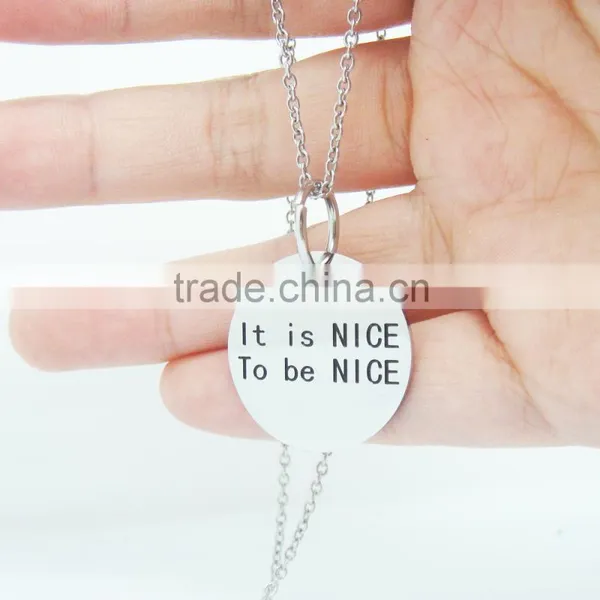 2016 Stainless Steel High Polish Custom Engraved Pendant Wholesale photo-3