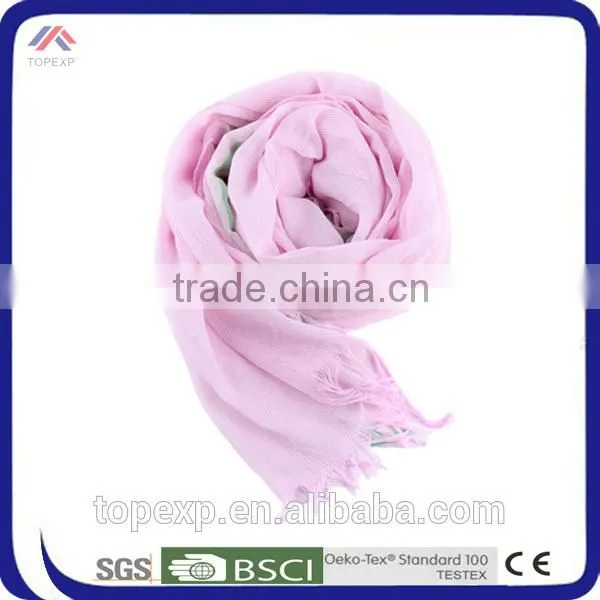 Custom Pink Polyester Satin Scarf Trendy Scarf photo-3