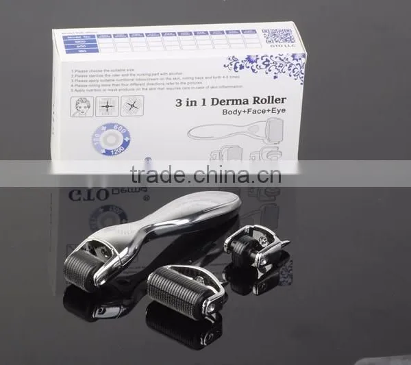 GTO Factory Wholesale High Quality 3 in 1 Derma Roller Micro Needle Roller Meso Roller photo-4