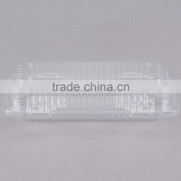 Duralock Clear Hinged Plastic Small Oblong Container, Clamshell Clear Take Out Food Box For Hotdog photo-3