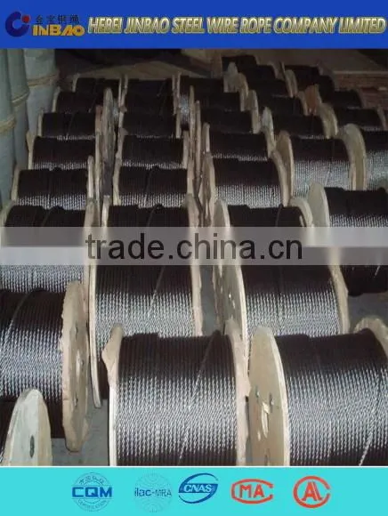 ASTM, GB, BS,DIN,JIS, AISI Non-alloy Steel Wire Rope Ungalvanized