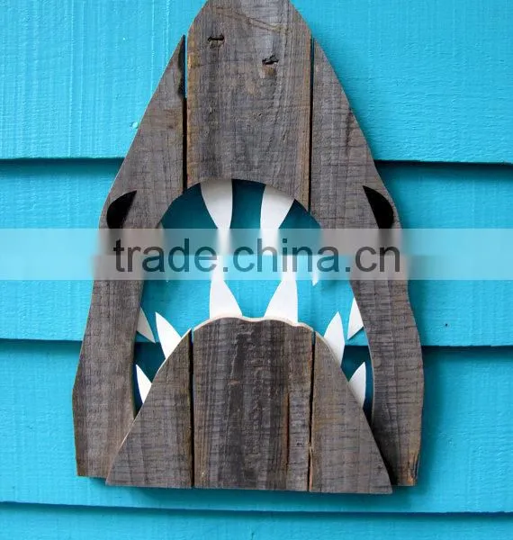 Rustic Wooden Shark Wall Art photo-4