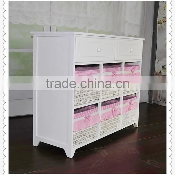Handmade White Solid Living Room Cabinet With Drawers photo-2