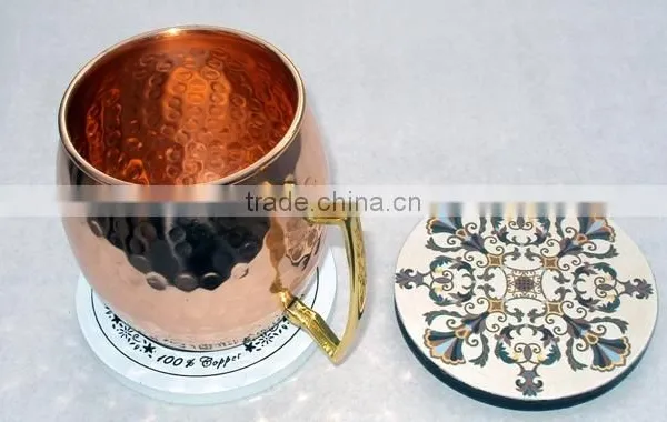 MDF WOODEN TEA CUP COASTER, HANDMADE COASTERS FOR MULE MUGS, WOODEN TABLEWARE COASTER photo-4