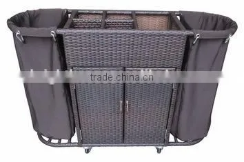 PE Rattan Hotel Hand Service Trolley