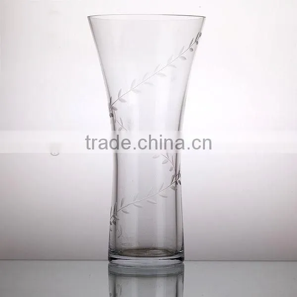 Tall Cube Glass Vase With Decorative Flowers photo-6