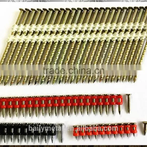 High Quality Red Plastic Color Low Carbon Harded Steel Galvanized Concrete Nails for Construction photo-6