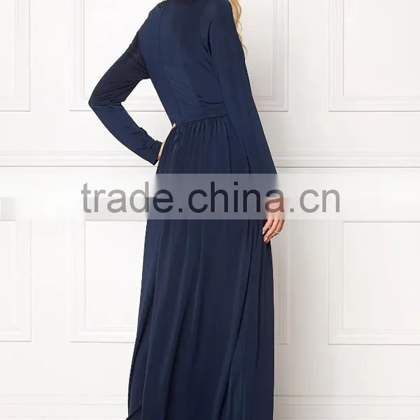 Long Sleeve One-piece Dress Deep V-neck Front Split Ladies Party Wear Gown Women's Evening Dress photo-4