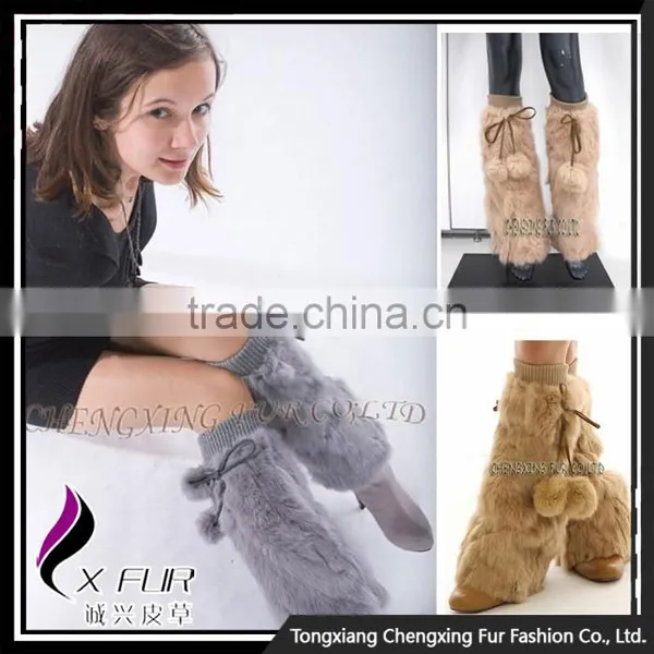 CX-A-14 China Wholesale Fashion Beautiful Girls Sexy 100% Rabbit Fur Leg Warmer photo-5