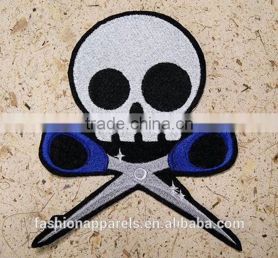 Custom High Quality Embroidered Creative Skulls Patch for Clothes Embroidery Patch Made in China Choose Size/color photo-3