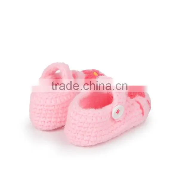 Beautiful Flower Baby Crochet Knitting Hand Made Boot Shoes photo-2