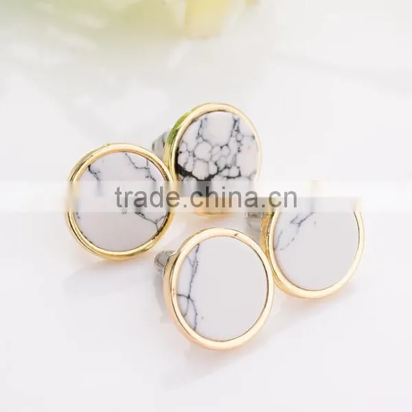 Zm34537a Cheap Gold Paletd White Turquoise Earrings Women photo-3