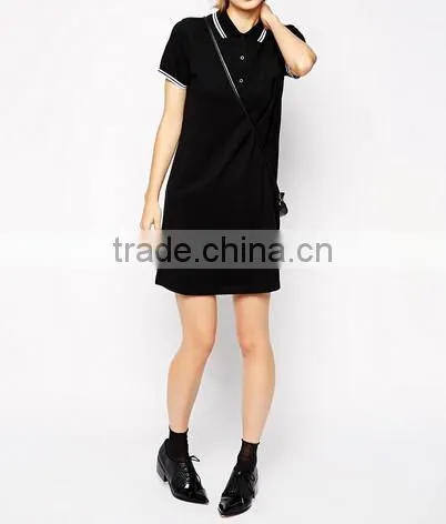 2015 Women Fashion Short Sleeve Polo Shirt Dress photo-4
