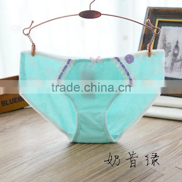 Girls Candy Color Bowknot Pure Cotton Briefs Panty Sexy Lace Women Cute Briefs Underwear photo-4