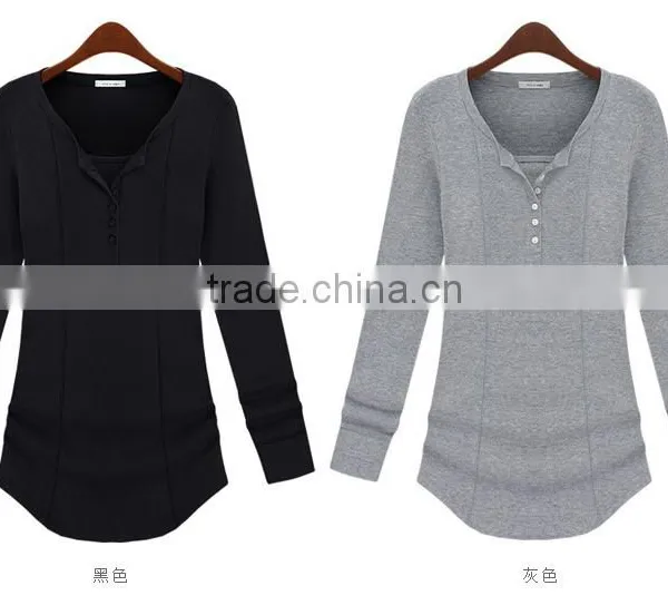 Oem Latest Casual Dresses for Women,custom Ladies Long Sleeve T-shirts photo-2