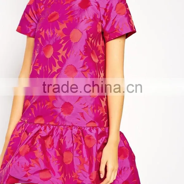 Hift Dress in Floral Jacquard With Peplum photo-2