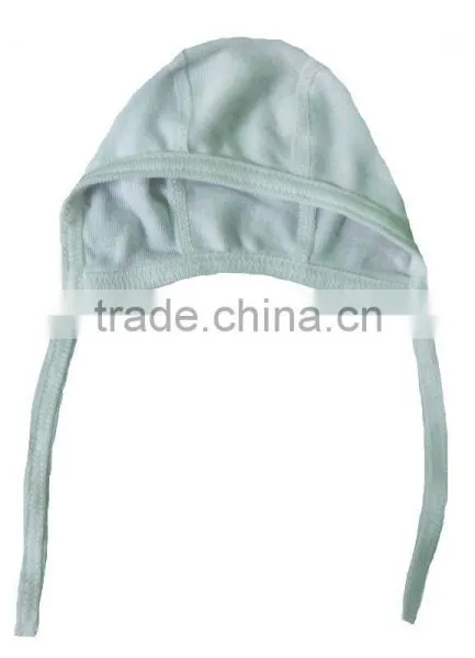 50% Polyester & 50% Cotton (1x1 Rib) Baby Mini Bath Cap (White Bleached)