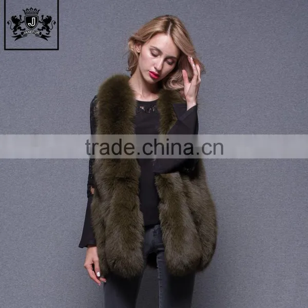 Hot Sale Ladies Winter Fashionable Real Fur Gilet Genuine Natural Fox Fur Vest Women photo-5