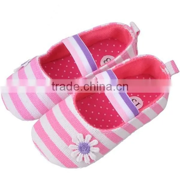 Soft Sole Stripe Pretty Sun Flower Anti Slip Baby Girl Shoes photo-5