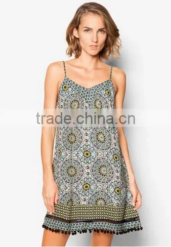 Beautiful Printed Casual Women Dress Short Summer Dress Girls Beach Dress Chiffon Printed Dress Floral Dress Cotton Belt Skirts photo-5