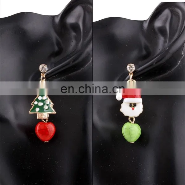 Hot Sales Christmas Trees and Santa Claus Enmal Drop Earring photo-5