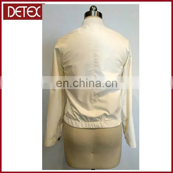 Summer Women Lightweight White Bomber Nylon Fabric Nylon Jacket photo-3