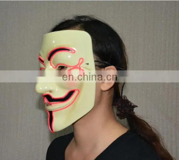 Masquerade & Halloween Vendetta Flash El Wire Led Glowing Mask photo-5