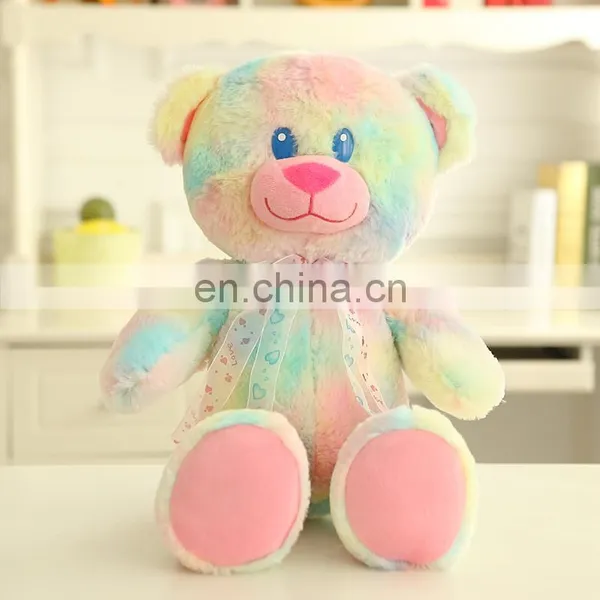 Fluffy Jumbo Colorful Rainbow Teddy Bear Plush Custom Toy photo-2