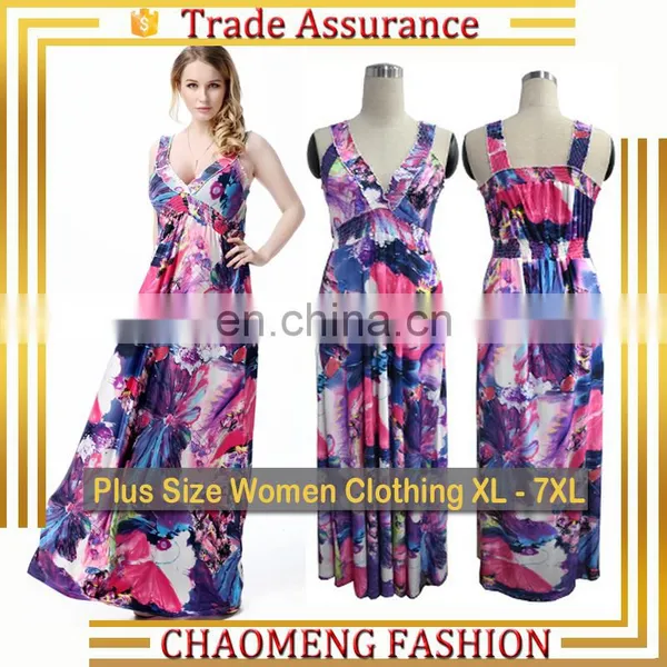 5005-2# Sleeveless Floral Sexy Maxi Chic Boho Fashion Beach Women Clothing Spandex Plus Size Long One Piece Bohemian Dress 2017