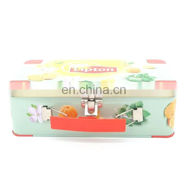 2014 Hot Saled Lunch Tin Box With Handle and Lock for Children Gift, Tin Lunch Box With Lock and Key photo-3