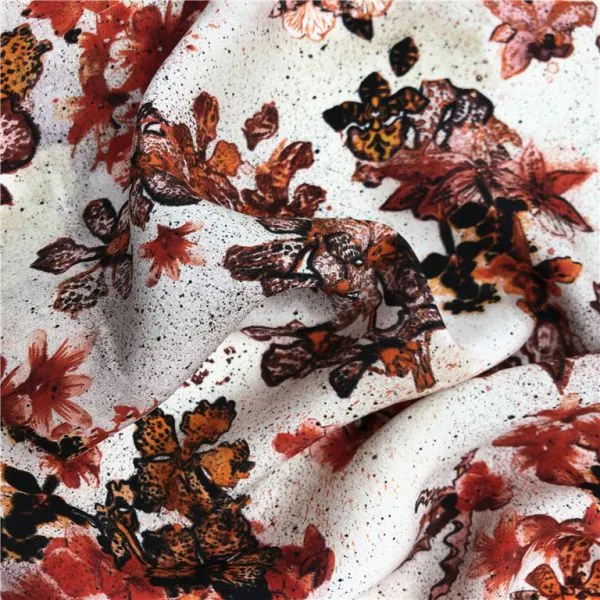 Hot Selling New Fashion Custom Textile Digital Printing Soy Silk Fabric photo-2