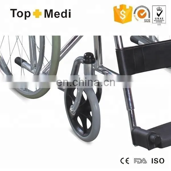 Foldable Lightweight Steel Manual Commode Wheelchair for Disabled photo-6
